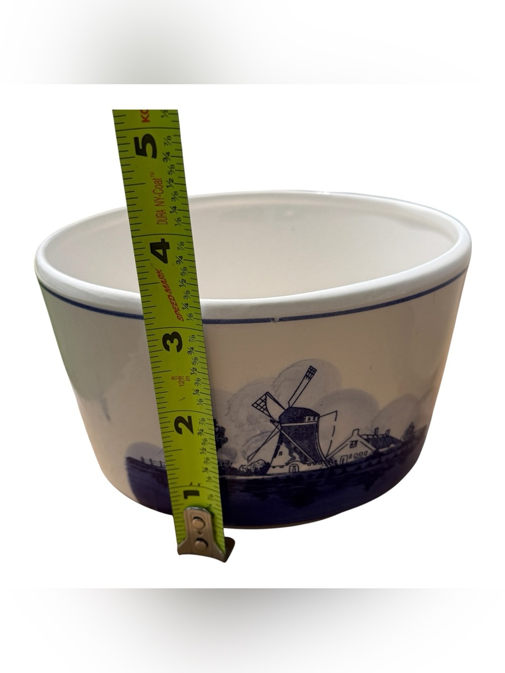 Vintage Delft Blue Dutch Windmill Ceramic Planter Cachepot Set Cottagecore Bowls - Picture 5 of 12